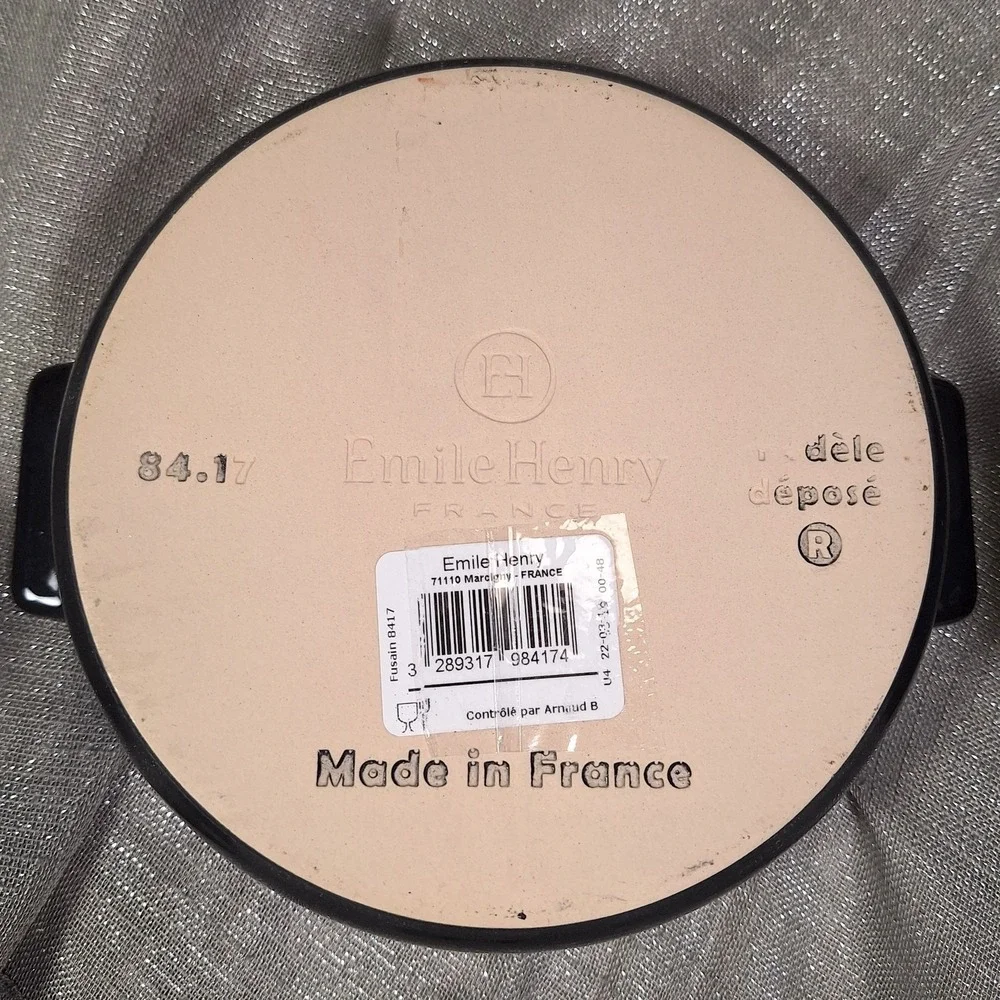 Emile Henry Cheese Baker 0.6 Qt Ceramic Charcoal Gray Fusain France NEW tag read